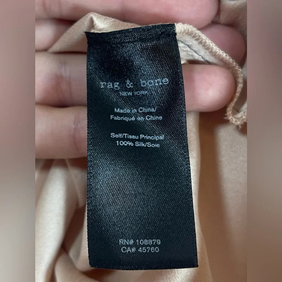 Rag & Bone Shields 100% Silk Drape-Front Top Blouse Women’s XXS Dusty Rose - Picture 11 of 16